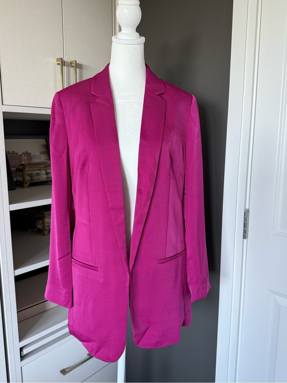 Express Pink Open Front Blazer